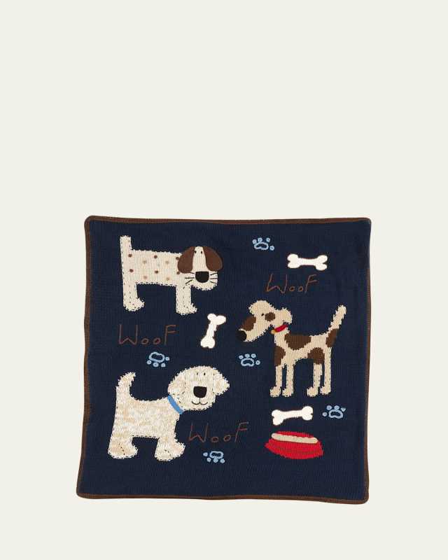 Kid's Woof Woof Knit Blanket